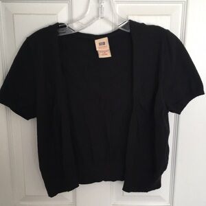 Women's Black Short Sleeve Cardigan